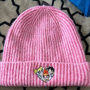 POWER GIRLS - Zara Accessories pink beanie with Powergurls logo Authentic New